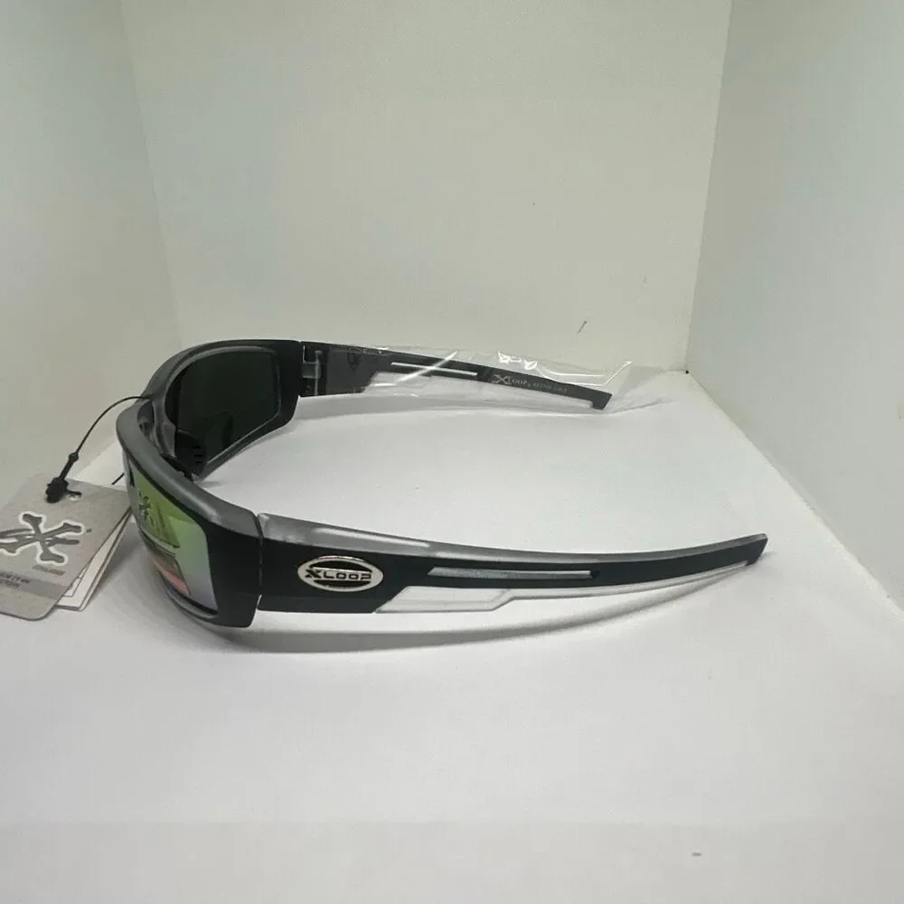 X-Loop Mirrored Wraparound Sport Sunglasses UV400 Protection Durable Streetwear